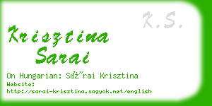 krisztina sarai business card